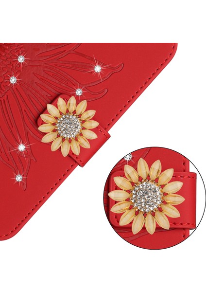 Samsung Galaxy A03 Core Pırlantalı Kabartmalı Ayçiçeği Kısa Askılı Manyetik Kartlıklı Cüzdan Telefon Kılıfı (Yurt Dışından) indirimleri