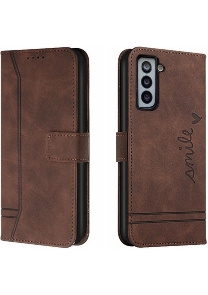 Telefon Kılıfı Için Samsung Galaxy S21 Fe El Kayışı Flip Folio Cüzdan Kart Pu (Yurt Dışından)