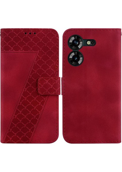 Tecno Pova 5 Için Telefon Kılıfı Pu Deri Kabartmalı Desen Cüzdan Flip Folio (Yurt Dışından)
