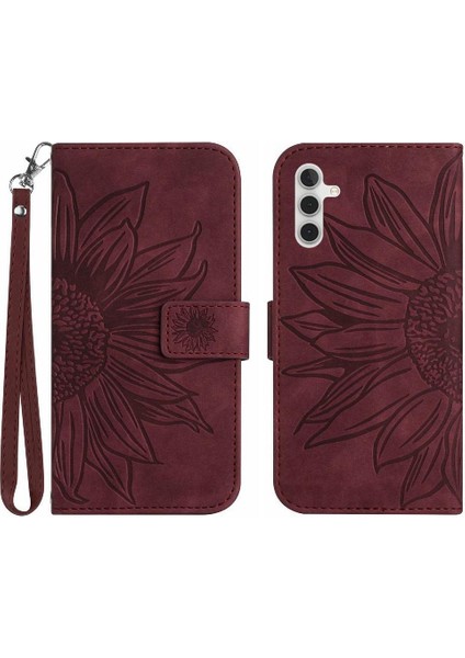 Kart Yuvaları Tutucu ile Samsung Galaxy A04S Için Kılıf Flip Cüzdan Telefon Kılıfı (Yurt Dışından)