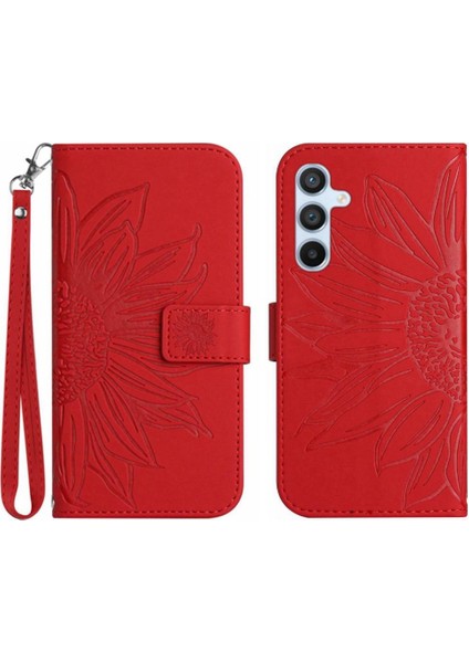Samsung Galaxy Case 5g Flip Cüzdan Telefon Kılıfı Için Kabartmalı Ayçiçeği (Yurt Dışından)