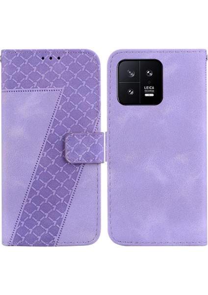 Telefon Kılıfı Için Xiaomi 13 5g Kart Yuvası Fonksiyonu Kabartmalı Desen Flip Folio (Yurt Dışından)