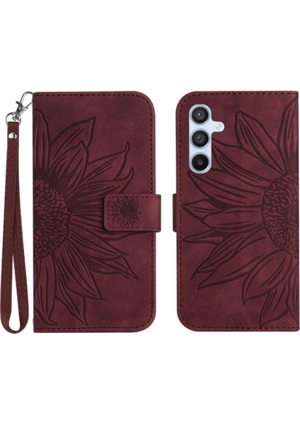 Samsung Galaxy A35 5g Flip Cüzdan Telefon Kılıfı Için Kabartmalı Ayçiçeği (Yurt Dışından)