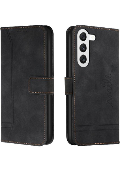 Samsung Galaxy S23 Artı Pu Deri Flip Folio Cüzdan El Için Telefon Kılıfı (Yurt Dışından)