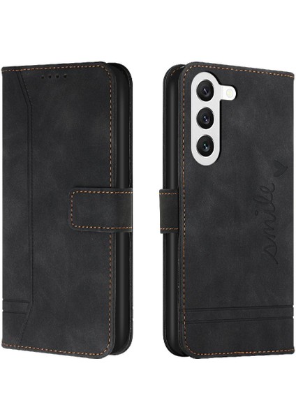 Samsung Galaxy S23 Artı Pu Deri Flip Folio Cüzdan El Için Telefon Kılıfı (Yurt Dışından)