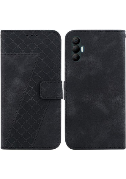 Tecno Spark 8 Pro Flip Folio Kapak Için Telefon Kılıfı Cüzdan Pu Deri Kart (Yurt Dışından)