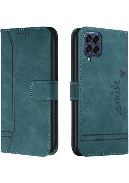 Telefon Kılıfı Için Samsung Galaxy M33 5g Manyetik Kapatma Kart Yuvaları Kapak Pu (Yurt Dışından)