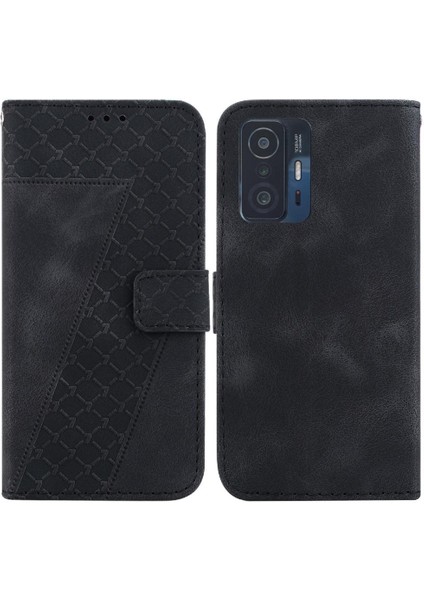 Telefon Kılıfı Için Xiaomi 11T/11T Pro Pu Deri Flip Folio Kapak Kabartmalı (Yurt Dışından)