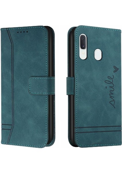 Telefon Kılıfı Için Samsung Galaxy A20/A30 Pu Deri Flip Folio Cüzdan Kart (Yurt Dışından)