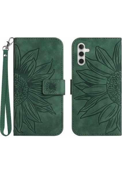 Kart Yuvaları Tutucu ile Samsung Galaxy A13 5g Kabartmalı Ayçiçeği Için Kılıf (Yurt Dışından)