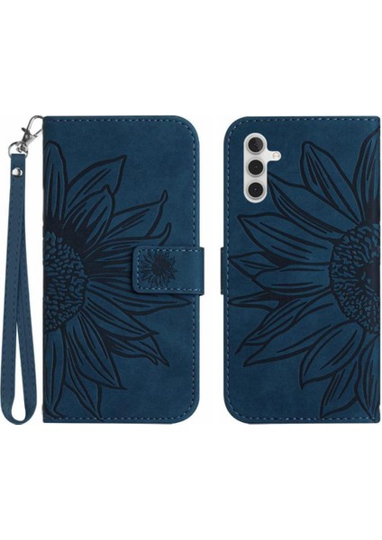 Kart Yuvaları Tutucu ile Samsung Galaxy A13 5g Kabartmalı Ayçiçeği Için Kılıf (Yurt Dışından)