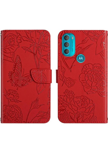 Motorola Moto G71 Çiçekler ve Kelebekler Anti-Damla Koruma Pu Için Kılıf (Yurt Dışından)