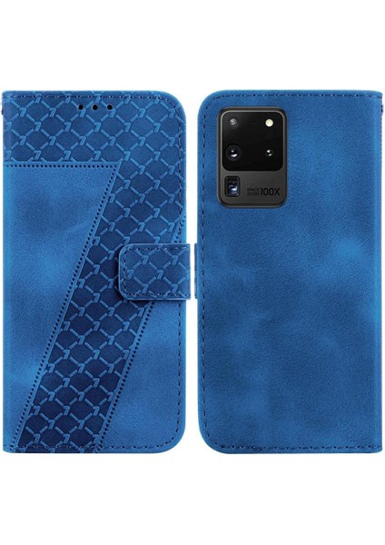 Samsung Galaxy S20 Ultra 5g Için Telefon Kılıfı Kabartmalı Desen Pu Deri (Yurt Dışından)