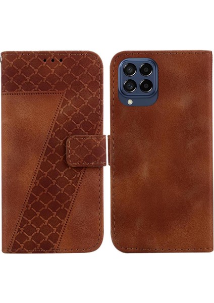 Telefon Kılıfı Için Samsung Galaxy M53 5g Flip Folio Kapak Cüzdan Kabartmalı Kart (Yurt Dışından)