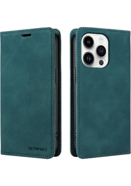 Iphone 15 Için Kılıf Pro Max Koruyucu Pu Deri Manyetik Folio Cüzdan (Yurt Dışından)