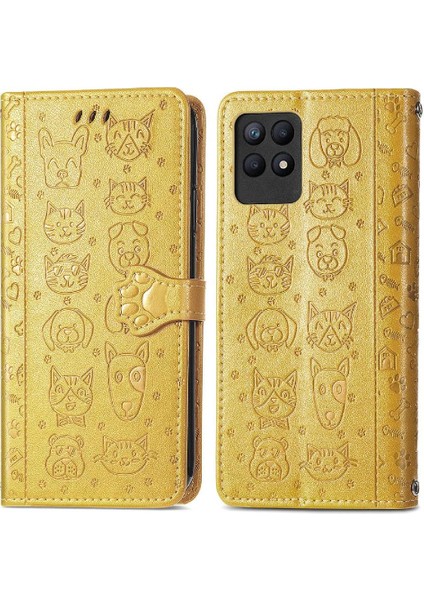Realme 8i Kısa Kayış Karikatür Hayvanlar Için Kılıf Darbeye Kapak Kılıfı (Yurt Dışından)