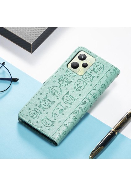 Realme C35 Için Kılıf Kapak Kapak Karikatür Hayvanlar Darbeye Deri Kılıf (Yurt Dışından) indirimleri