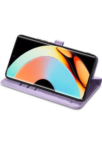 Realme 10 Proplus Karikatür Hayvanlar Için Kılıf Kısa Kayış Deri Kılıf Flip (Yurt Dışından)