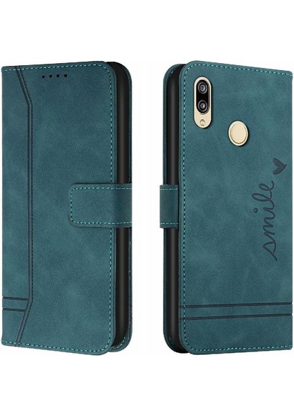 Telefon Kılıfı Için Huawei Huawei 2019 El Kayışı Kart Yuvaları Kapak Flip Folio Pu (Yurt Dışından)