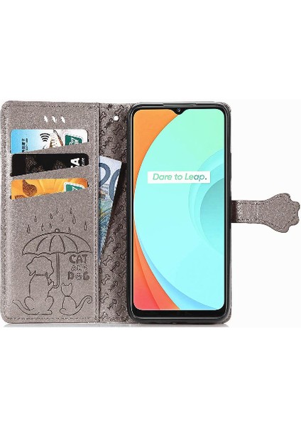 Realme C11 Için Kılıf Kısa Kayış Kapak Kapak Karikatür Hayvanlar Deri Kılıf (Yurt Dışından) modelleri