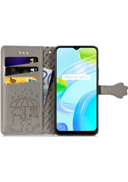 Realme C30 Deri Kılıf Darbeye Karikatür Hayvanlar Için Kılıf Kapak Çevirin (Yurt Dışından) fırsatları