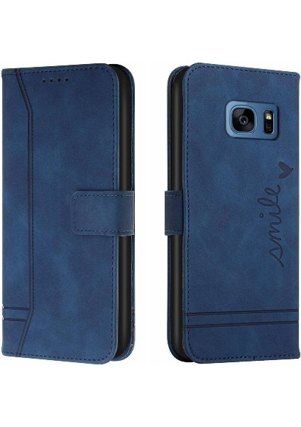 Samsung Galaxy S7 Kenar Kart Yuvaları Için Telefon Kılıfı Kapak El Kayışı Flip Pu (Yurt Dışından)