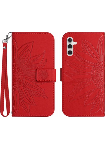 Kart Yuvaları Tutucu ile Samsung Galaxy A13 5g Kabartmalı Ayçiçeği Için Kılıf (Yurt Dışından)