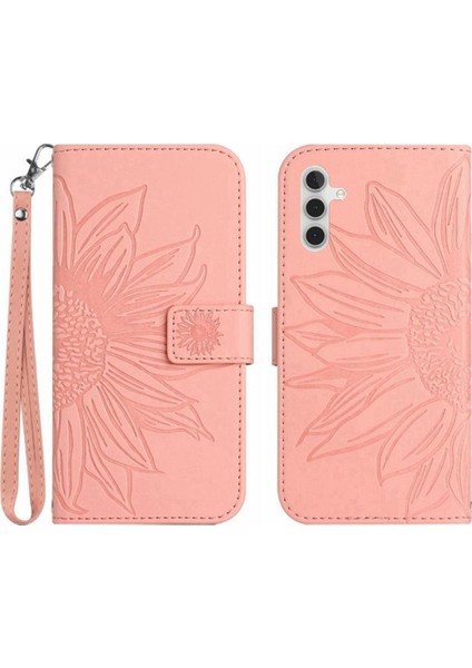 Kart Yuvaları Tutucu ile Samsung Galaxy A13 5g Kabartmalı Ayçiçeği Için Kılıf (Yurt Dışından)