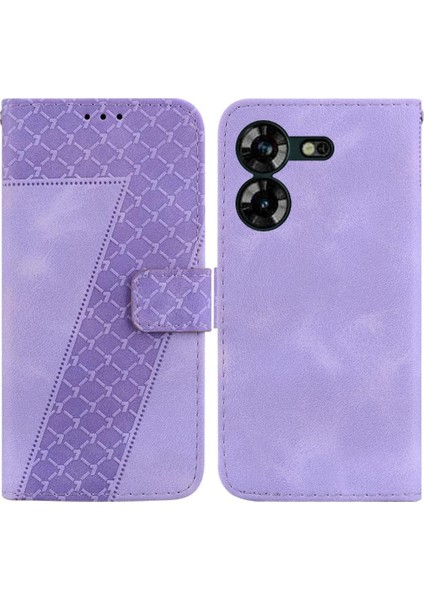 Tecno Pova 5 Için Telefon Kılıfı Pu Deri Kabartmalı Desen Cüzdan Flip Folio (Yurt Dışından)