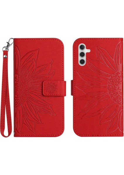 Kart Yuvaları Tutucu ile Samsung Galaxy A04S Için Kılıf Flip Cüzdan Telefon Kılıfı (Yurt Dışından)