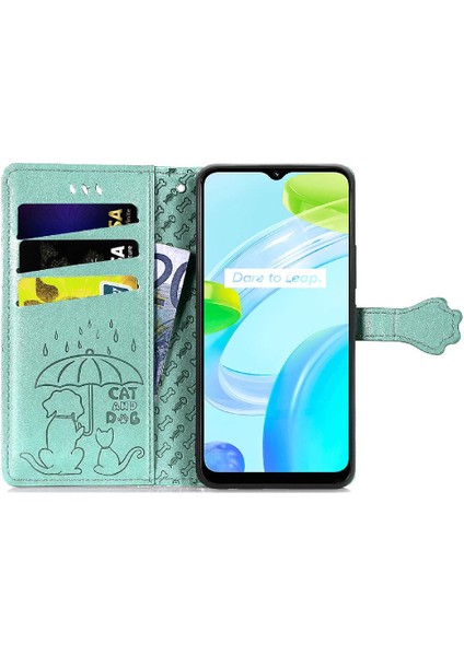 Realme C30 Deri Kılıf Darbeye Karikatür Hayvanlar Için Kılıf Kapak Çevirin (Yurt Dışından) fırsatları