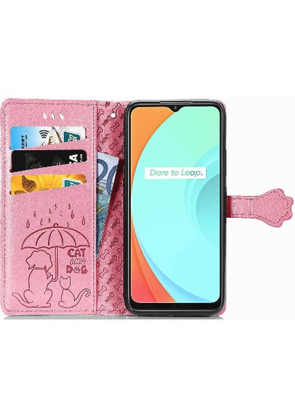 Realme C11 Için Kılıf Kısa Kayış Kapak Kapak Karikatür Hayvanlar Deri Kılıf (Yurt Dışından) modelleri