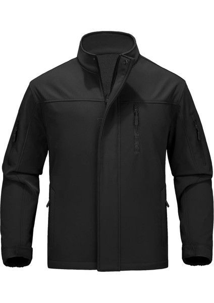 Ghassy Co. Erkek Içi Polarlı Dik Yaka Su ve Rüzgar Geçirmez Softshell Mont