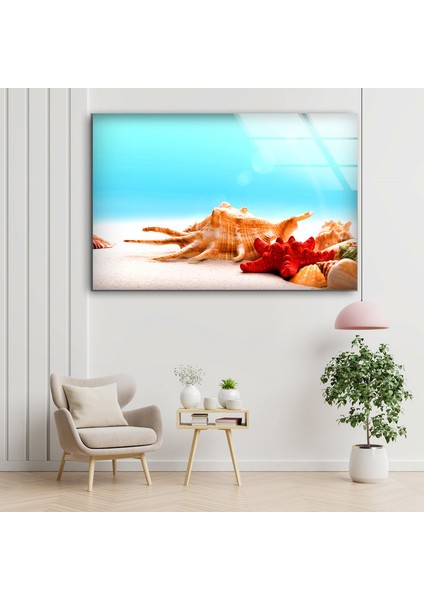 Tropik Deniz Yıldızı Cam Duvar Tablosu modelleri