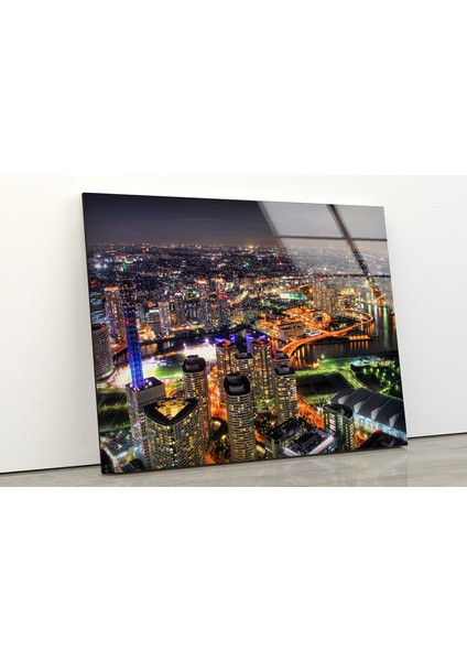 Japonya Şehir Manzarası Temperli Cam Duvar Tablosu fiyatları