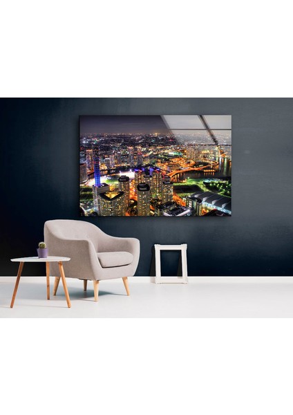 Japonya Şehir Manzarası Temperli Cam Duvar Tablosu fırsatları