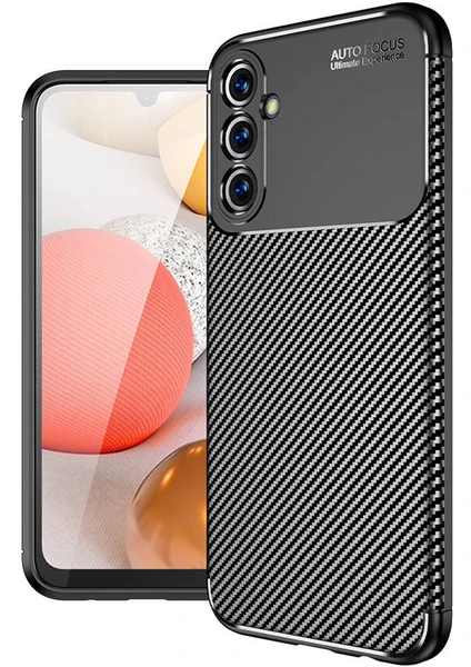 Case 4u Galaxy A25 Uyumlu Kılıf Rugged Armor Karbon Desenli Negro Silikon Arka Kapak Siyah