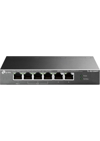 Tp-Link TL-SG1006PP 5 Port 4 Port Poe+ 10-100-1000 Mbps Switch Çelik Kasa