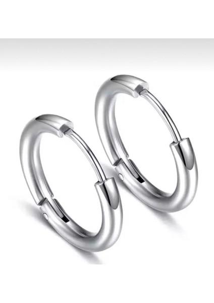 Unisex 316L Cerrahi Çelik Gümüş Renk 10 mm Halka Küpe fiyatları