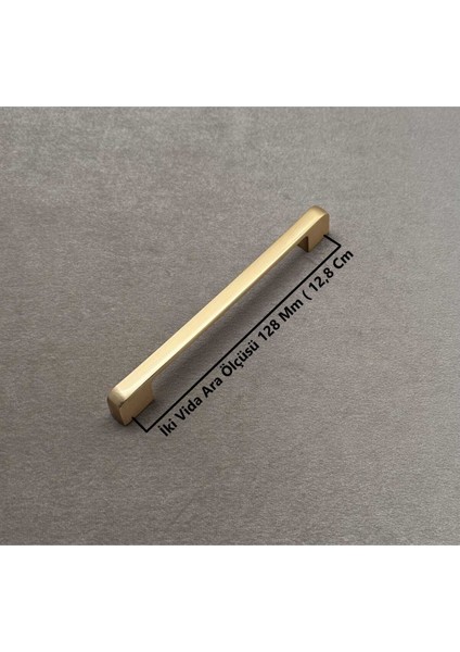 Arel Mat Altın Tv Ünitesi Vestiyer Yatak Odası Mutfak Dolap Çekmece Kulpu 128 mm 12,8 cm 5 Adet fiyatları