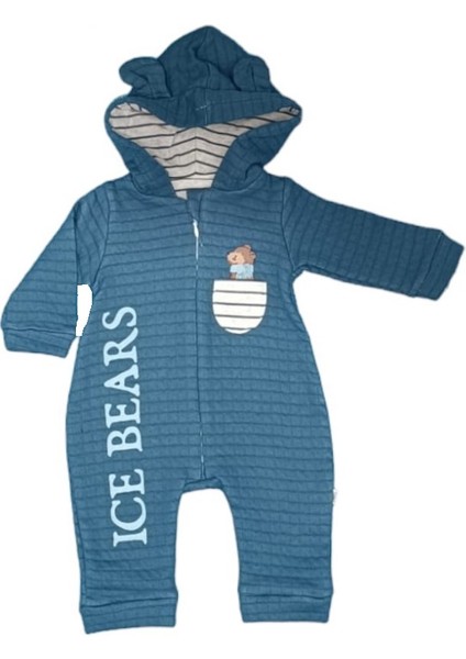 4861T Erkek Bebek Ice Bears Baskılı Tulum