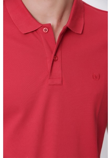 Erkek Kırmızı Basic Polo Yaka Dynamic Fit T-Shirt indirimleri