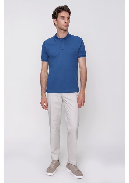 Erkek Marine Basic Polo Yaka Dynamic Fit T-Shirt fırsatları