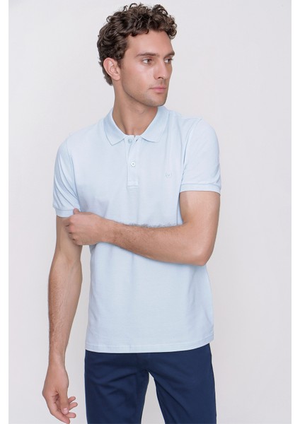 Erkek A. Mavi Basic Polo Yaka Dynamic Fit T-Shirt