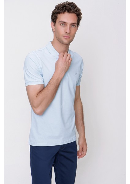 Erkek A. Mavi Basic Polo Yaka Dynamic Fit T-Shirt