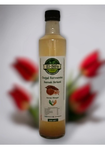 100% Doğal Fermante Sumak Sirkesi 500ML Cam Şişe