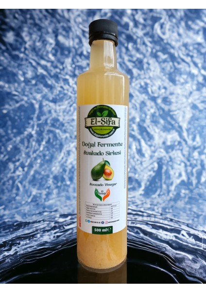 100% Doğal Fermante Avakado Sirkesi 500ML Cam Şişe