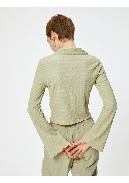 Uzun Çan Kol Gömlek Dokulu Slim Fit fırsatları