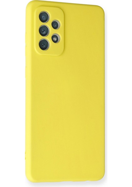 Samsung Galaxy A72 Kılıf Nano Içi Kadife Silikon - Sarı 300099