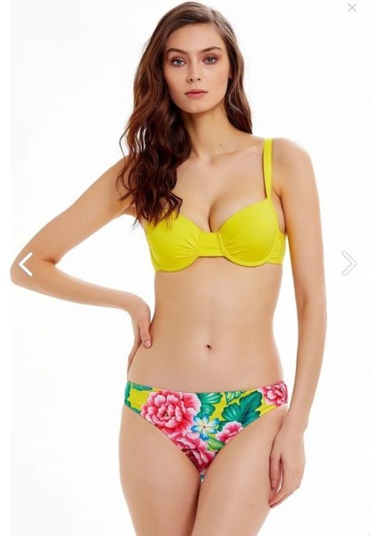 Argento Sarı Çiçek Desenli Kaplı Bikini Takımı 7178